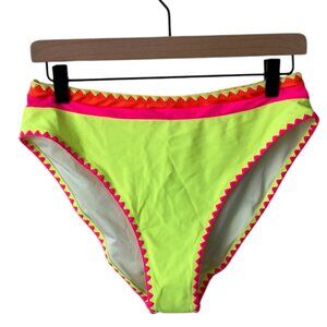 Popvil Neon Yellow, Pink & Orange Color Block Swimsuit Bikini Brief Bottom, NWT